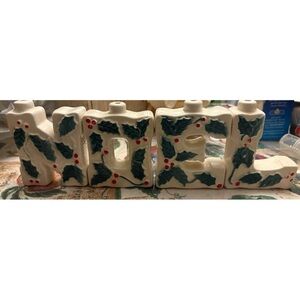 Vintage Festive Holly Candle Holders